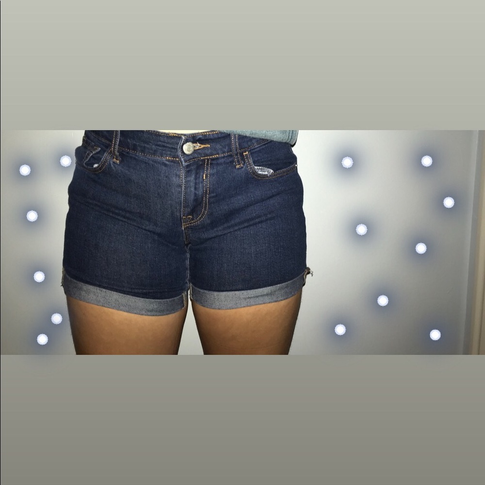 dark wash jean shorts